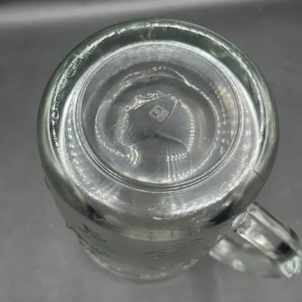 ANCHOR HOCKING - SAVANNAH Clear Glass 72oz Water PITCHER - Embossed Rose Flower